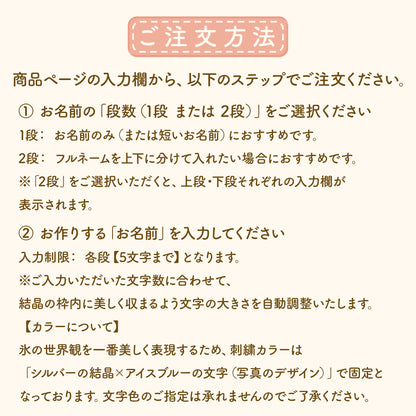 きらきら氷の魔法！雪の結晶お名前ワッペン
