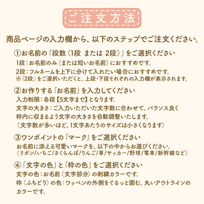 まんまるワンポイントお名前ワッペン